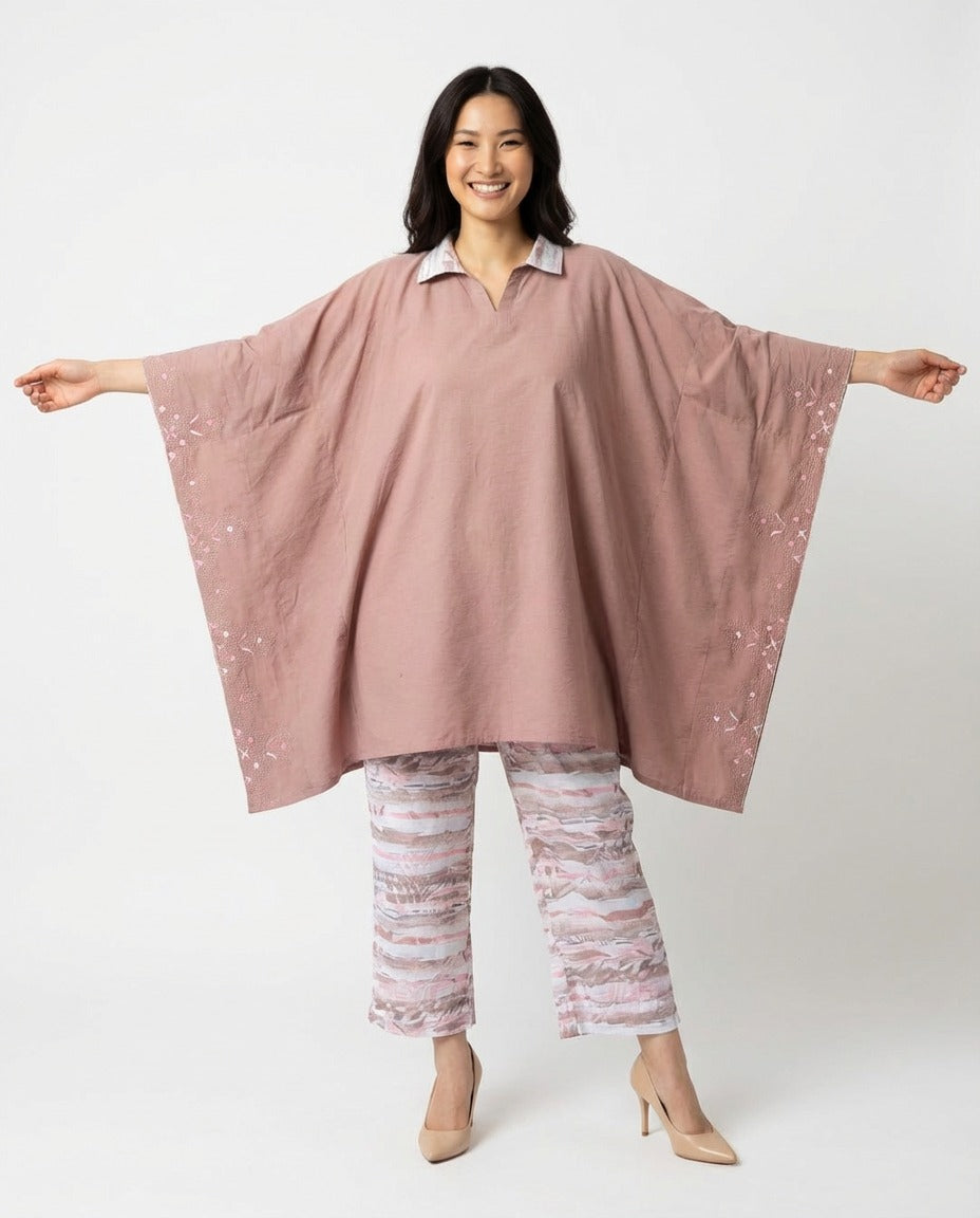 Cotton raw silk Kaftan