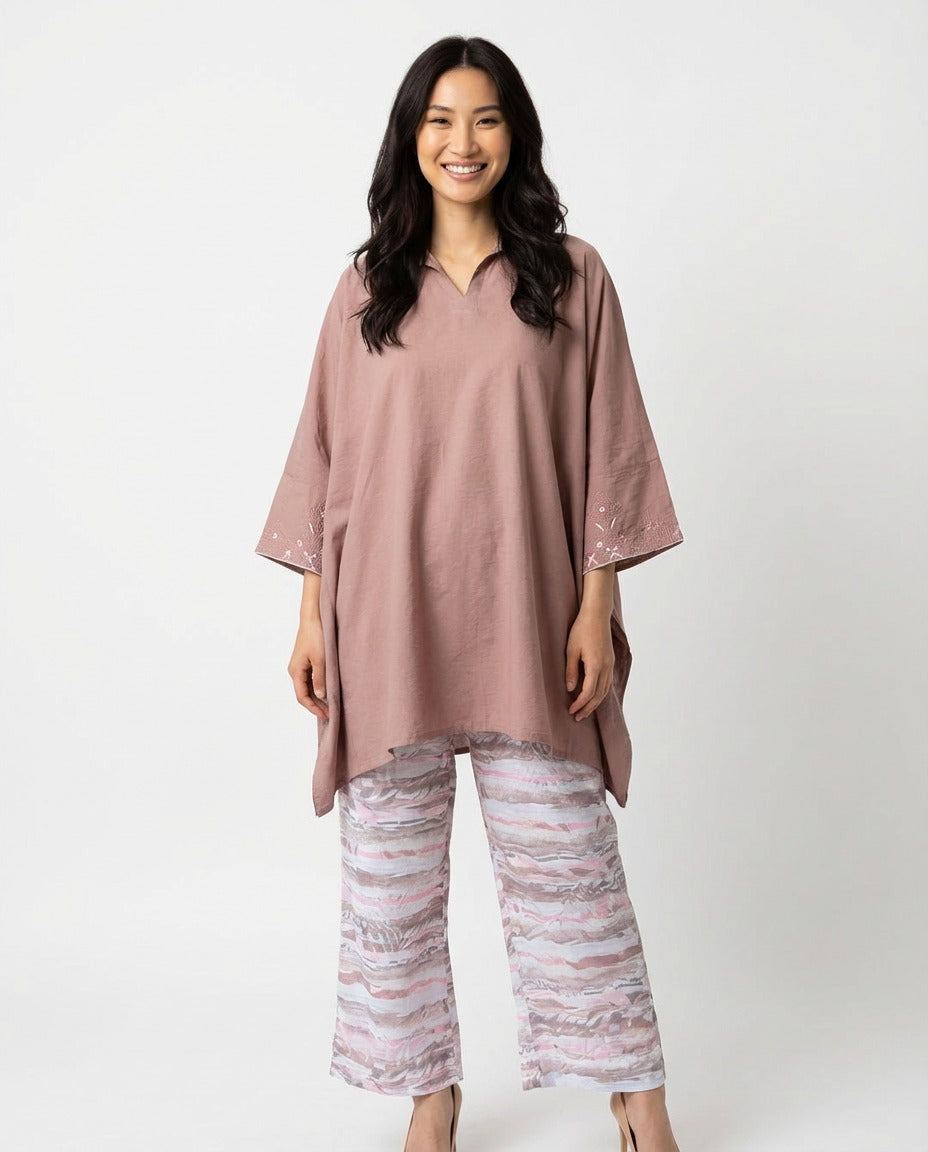 Cotton raw silk Kaftan