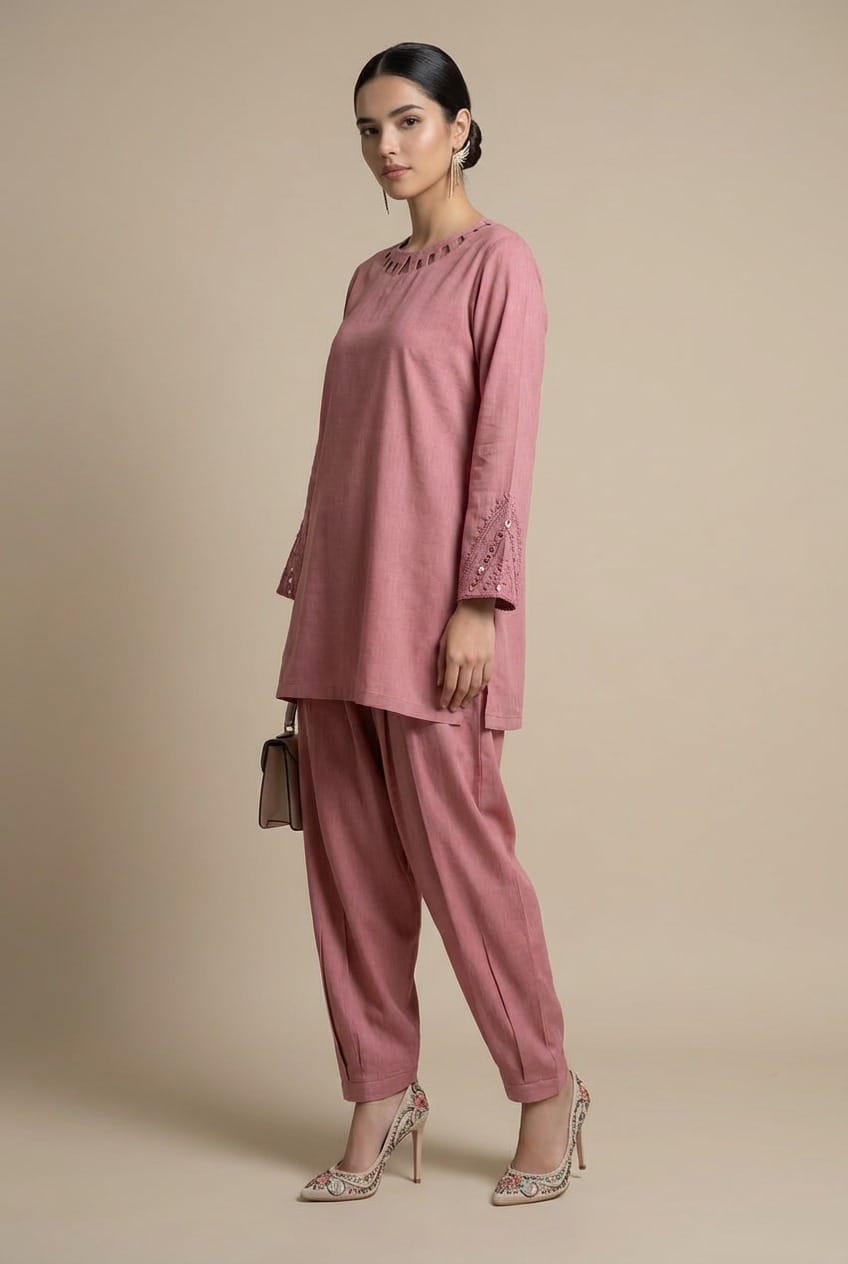 Dusty rose beautiful handmade co_ord set