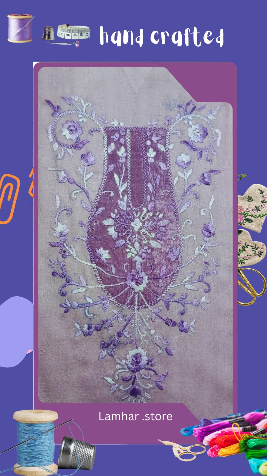 Lilac  handmade-embroidered CO-ord set