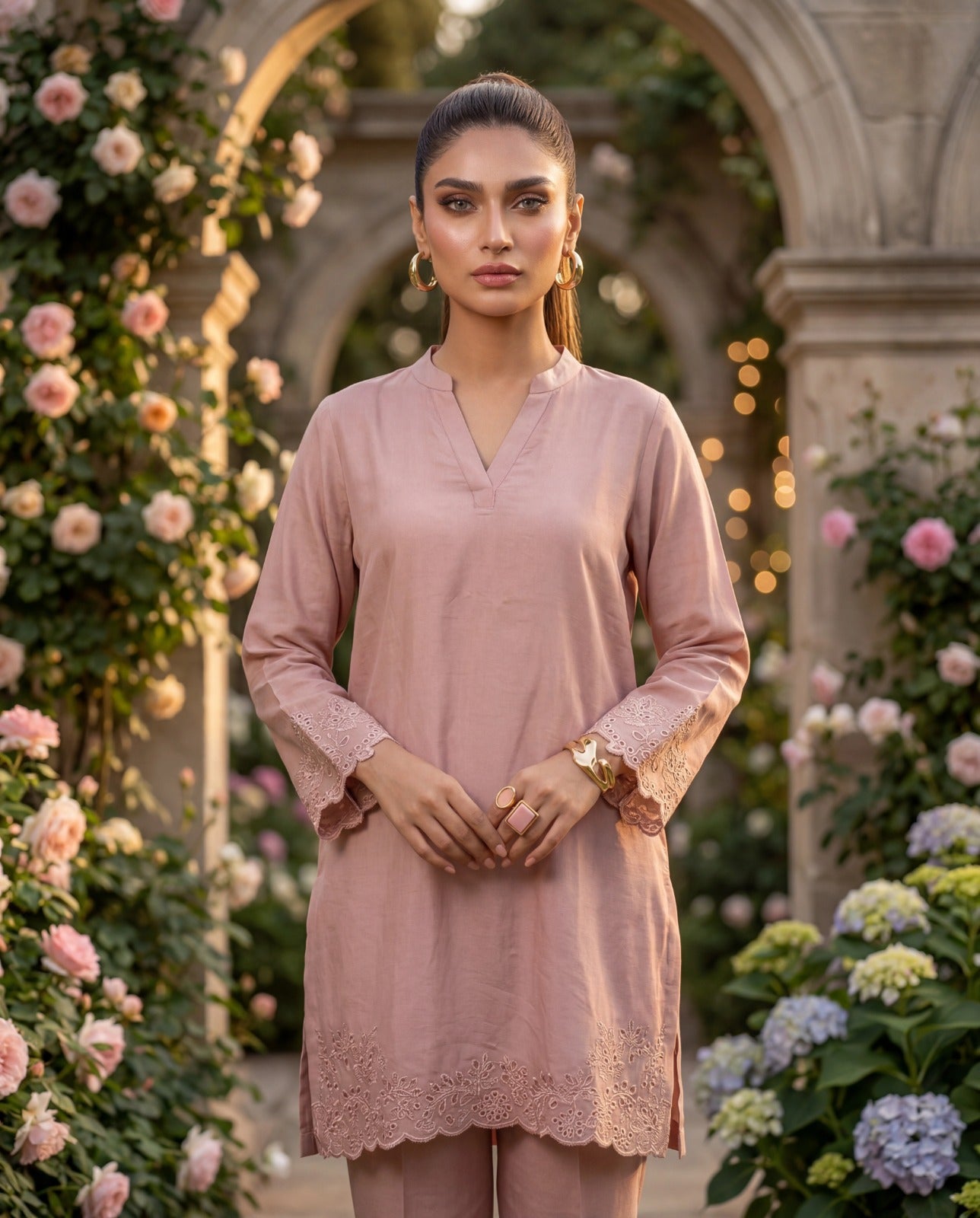 Dusky pink 2 piece
