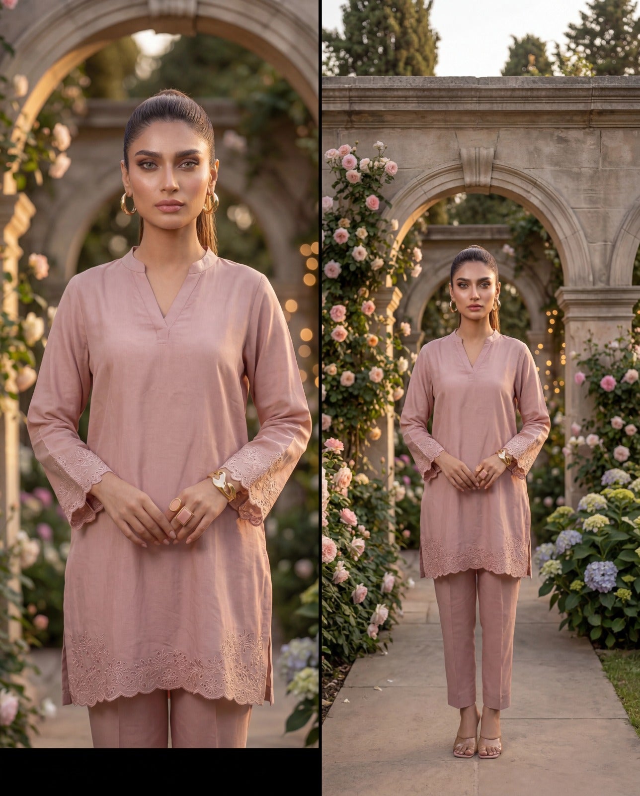 Dusky pink 2 piece