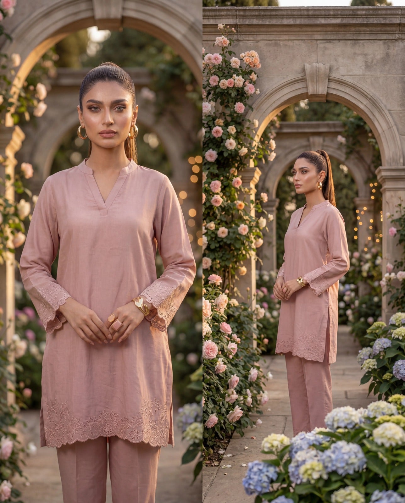 Dusky pink 2 piece