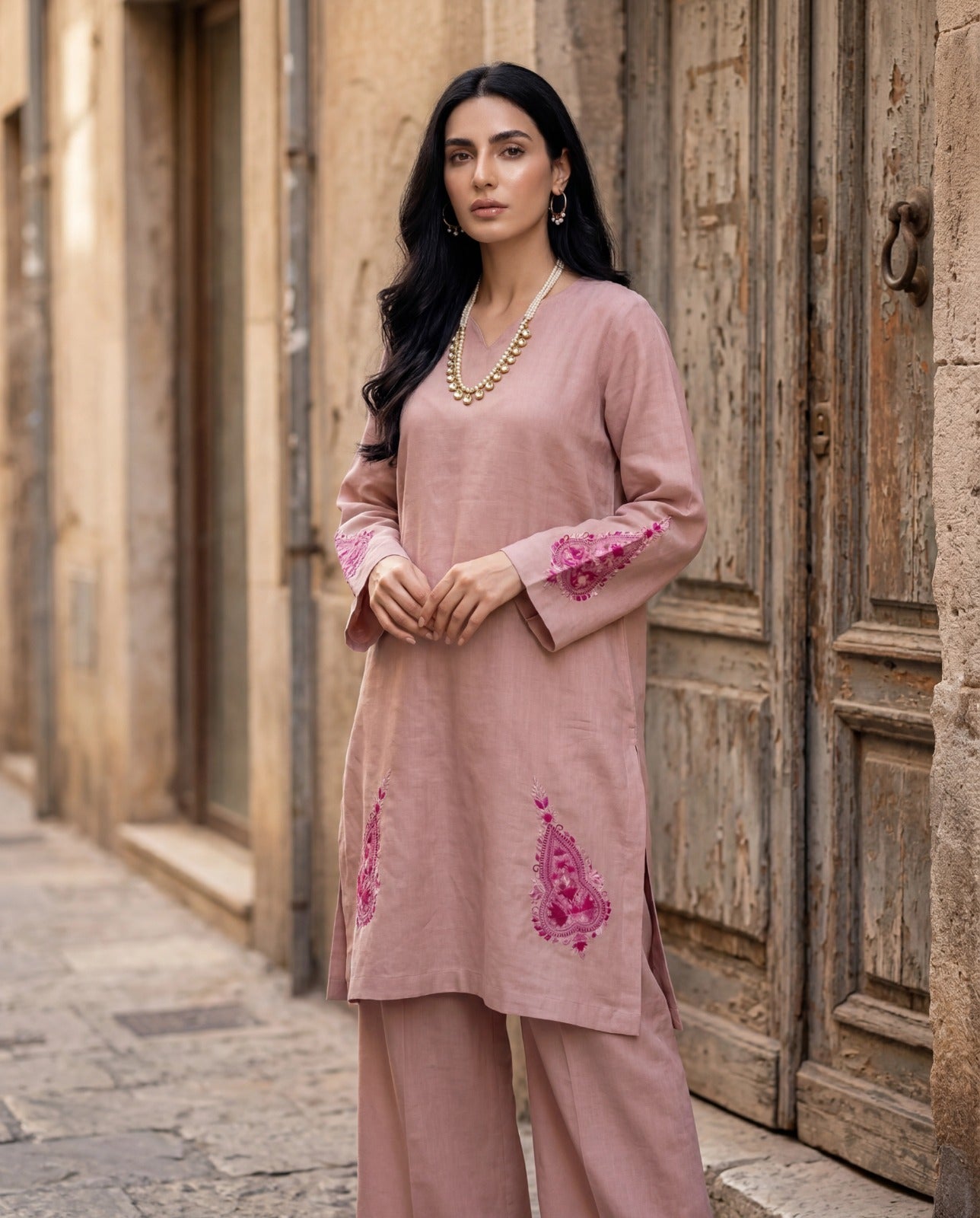 dusky pink 2 piece set