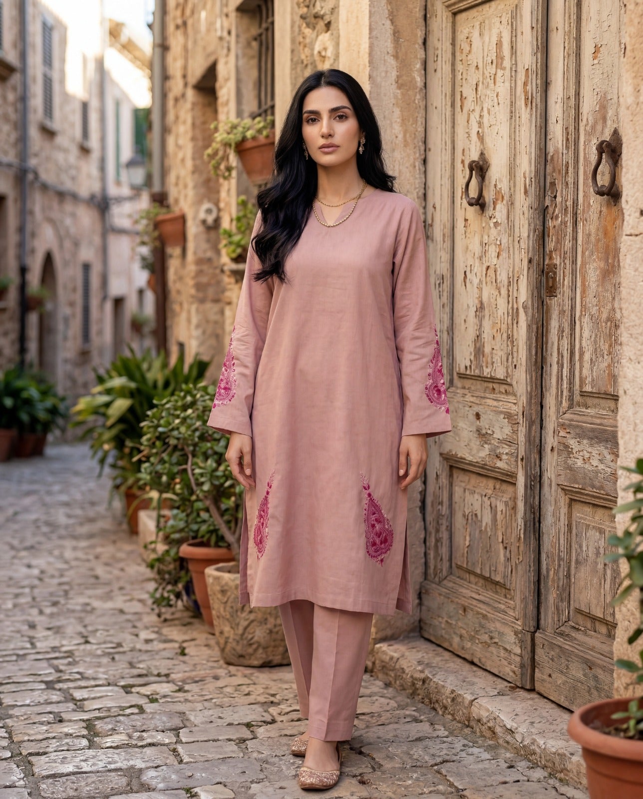 dusky pink 2 piece set