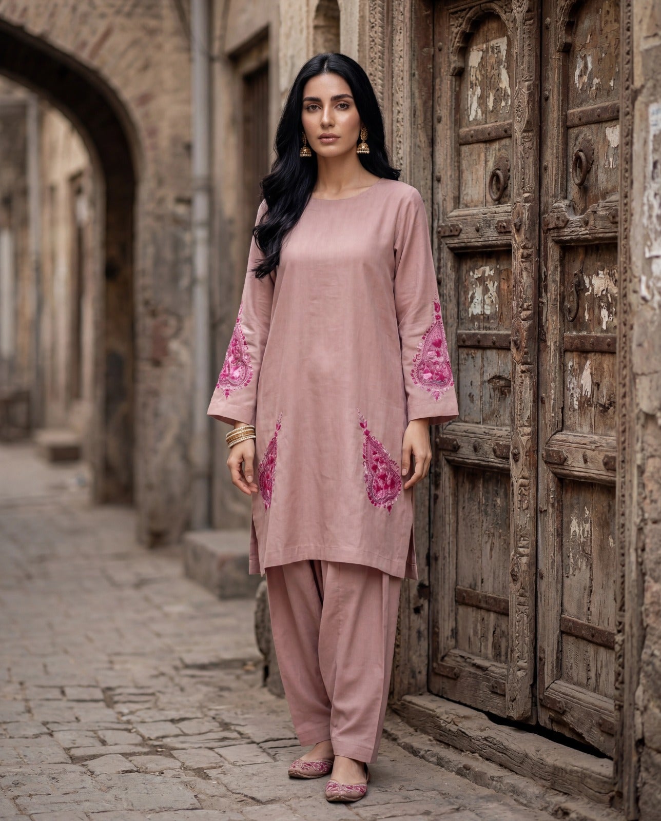 dusky pink 2 piece set