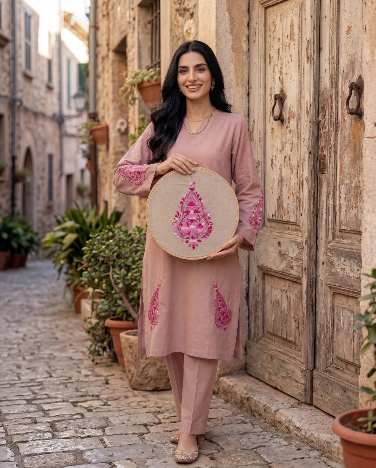 dusky pink 2 piece set