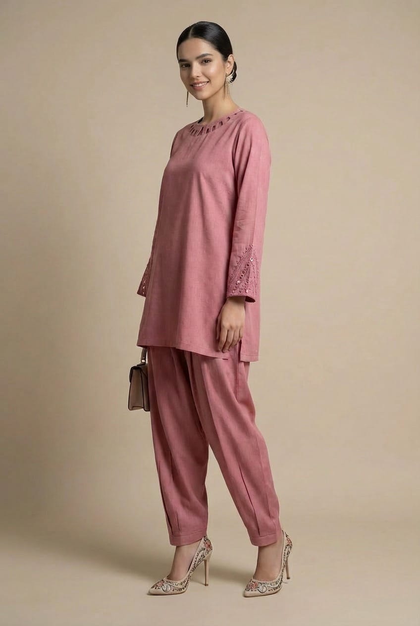 Dusty rose beautiful handmade co_ord set